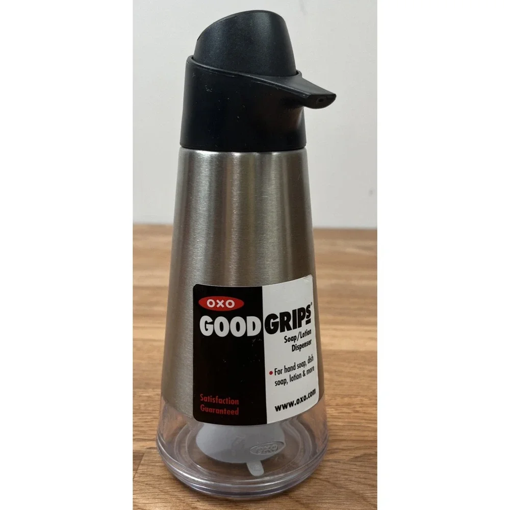 OXO Good Grips Soap Lotion Dispenser, Stainless Steel, Easy Press NEW